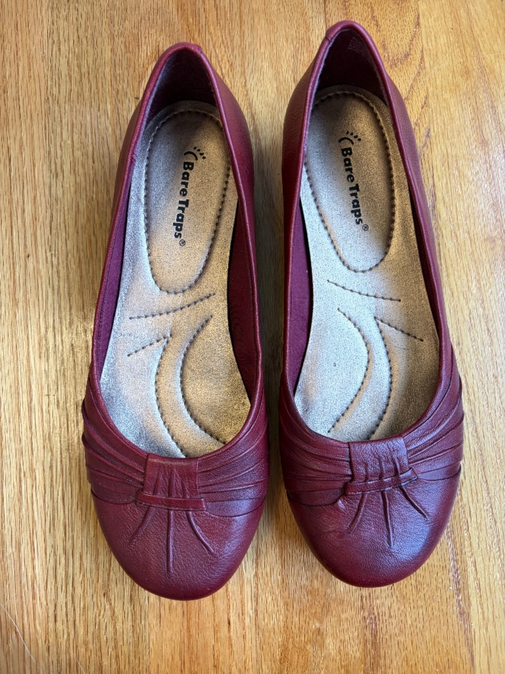 BareTraps Dark Red Flats size 8.5